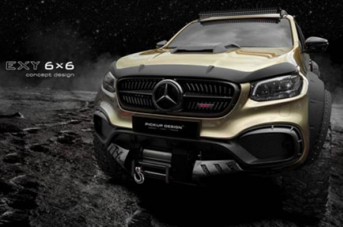 La pick-up de Mercedes Benz es llevada al extremo 6X6